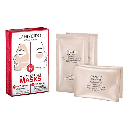 SHISEIDO Набор масок для лица и глаз BENEFIANCE WRINKLERESIST24 shiseido набор с bio performance лифтинг кремом интенсивного действия и косметичкой