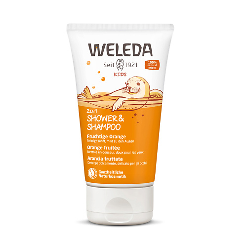 Для ванной и душа WELEDA Детский шампунь-гель для волос и тела «Апельсин»