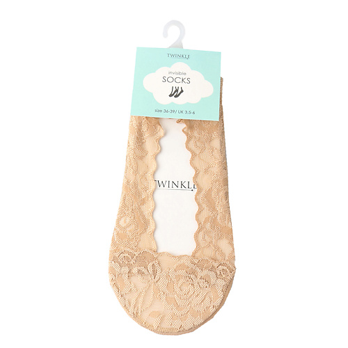 Следки TWINKLE Кружевные следки TWINKLE, цвет: бежевый, форма 4