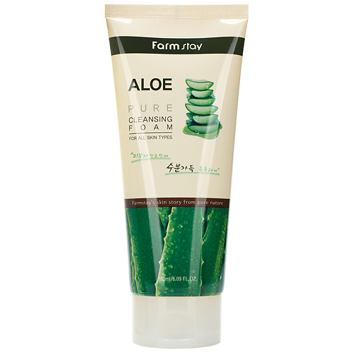 Мусс для умывания FARMSTAY Пенка для лица очищающая с экстрактом алоэ Aloe Pure Cleansing Foam цена и фото