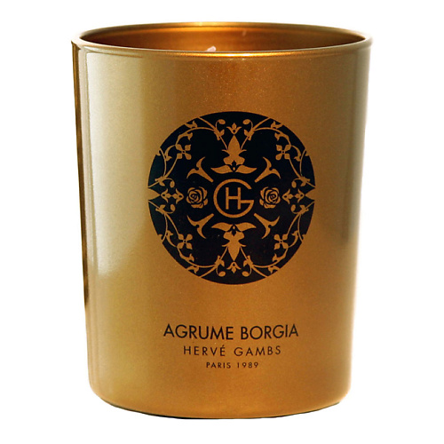 Свеча ароматическая HERVE GAMBS Agrume Borgia Fragranced Candle scent bibliotheque herve gambs hotel riviera