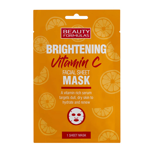 цена Маска для лица BEAUTY FORMULAS Маска для лица для сияния с витамином С Brightening Vitamin C Facial Mask