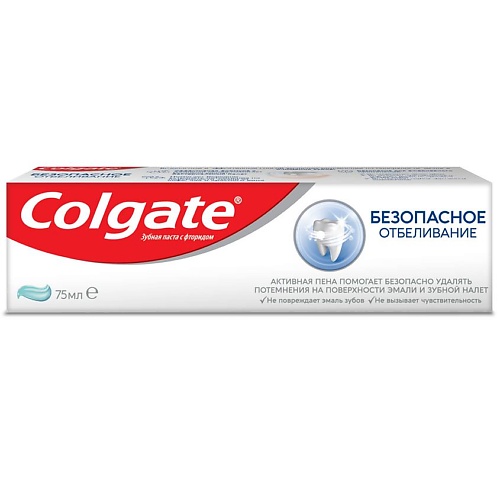 COLGATE Отбеливающая зубная паста Безопасное Отбеливание colgate отбеливающая зубная паста безопасное отбеливание