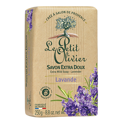 Мыло твердое LE PETIT OLIVIER Мыло нежное Лаванда Lavande Extra Mild Soap средства для ванной и душа le petit olivier мыло нежное питательное с ароматом мёда