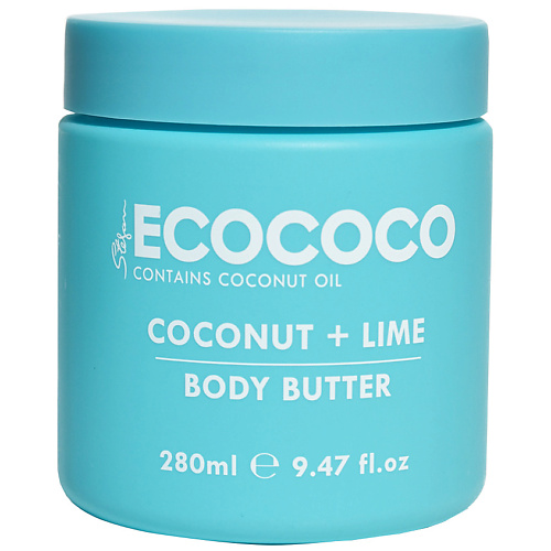 Крем для тела ECOCOCO Крем-масло для тела питательное Лайм и Кокос Coconut + Lime Body Butter цена и фото