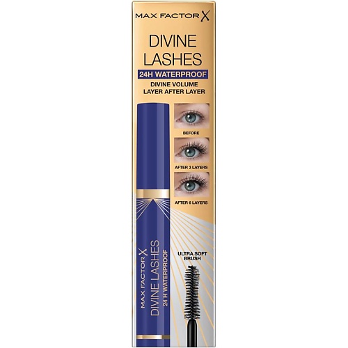 Тушь для ресниц MAX FACTOR Водостойкая тушь для ресниц Divine Lashes 24H & Waterproof водостойкая тушь для ресниц 3ina the 24h level up mascara waterproof 8 мл