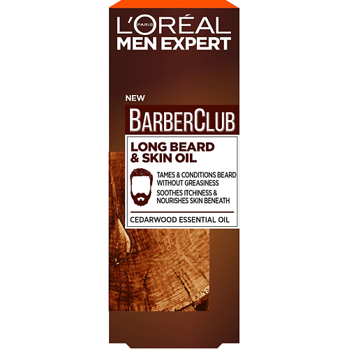 10ml beard essential oil men Гель для лица L'ORÉAL PARIS L'OREAL PARIS Гель-масло для длинной бороды, смягчающее, с маслом кедрового дерева Men Expert Barber Club Long Beard & Skin Oil