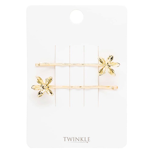 TWINKLE Заколки-невидимки для волос GOLDEN FLOWERS невидимки для волос розовые 24 шт единорожка минни и единорог