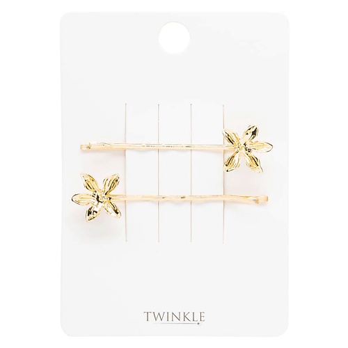 цена Набор заколок для волос TWINKLE Заколки-невидимки для волос GOLDEN FLOWERS