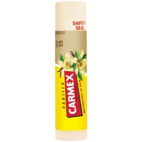 CARMEX Бальзам для губ с ароматом ванили в стике с SPF 15 бальзам для губ carmex вишня в стике spf 15 4 25 г