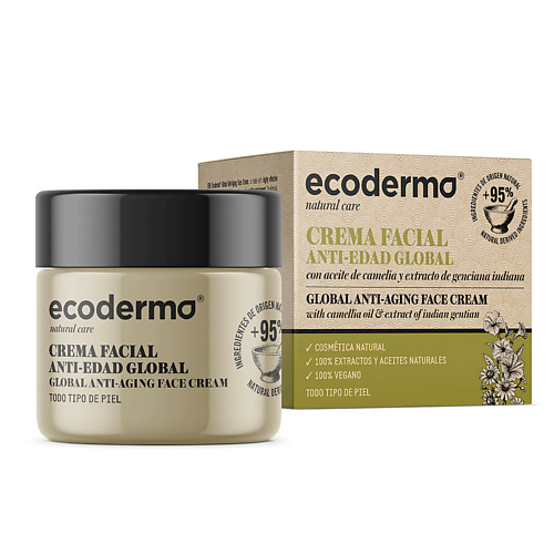 Крем для лица ECODERMA Крем для лица антивозрастной Global Anti-Aging Face Cream антивозрастной крем для лица lookswell anti aging face lifting cream with collagen and hyaluronic acid 30 мл