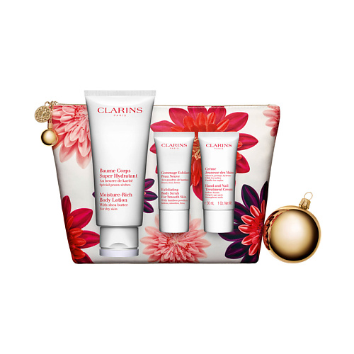 CLARINS Набор для ухода за телом в косметичке clarins отшелушивающий крем для тела peau neuve