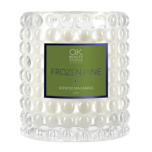 Свеча ароматическая OK BEAUTY Ароматическая СПА свеча Scented SPA Candle Frozen Pine nescens silver wood scented candle
