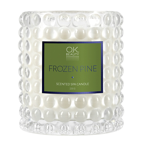 цена Свеча ароматическая OK BEAUTY Ароматическая СПА свеча Scented SPA Candle Frozen Pine