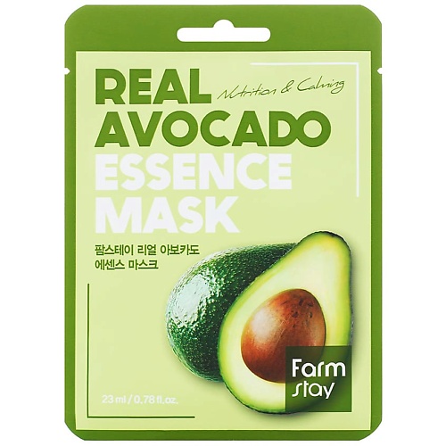 Маска для лица FARMSTAY Маска для лица тканевая с экстрактом авокадо Real Avocado Essence Mask маска для лица farmstay маска для лица тканевая с экстрактом овса real oatmeal essence mask