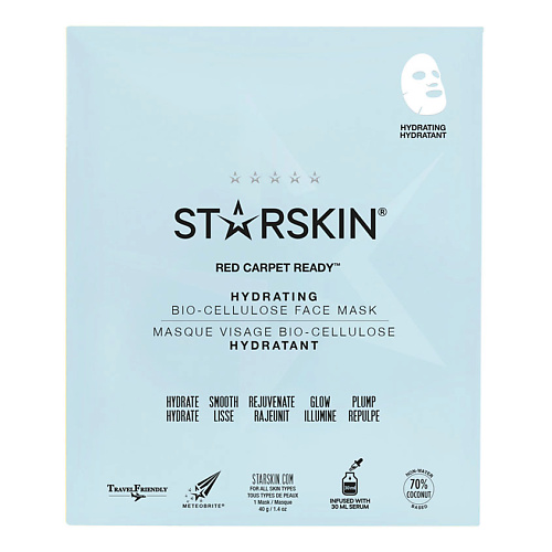 STARSKIN Маска для лица биоцеллюлозная увлажняющая starskin маска для лица биоцеллюлозная придающая сияние сияющий бриллиант