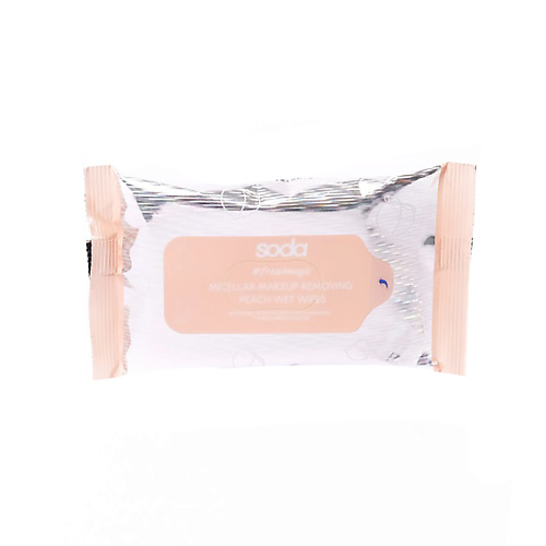 Уход SODA Влажные салфетки для снятия макияжа с мицеллярной водой (персик)