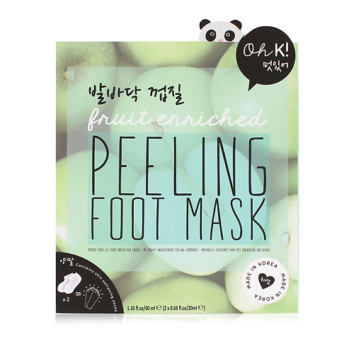 Маска для ног OH K PEELING FOOT MASK - Маска для ног смягчающая и отшелушивающая тканевая маска носки для ног с миндалем подружки sally s box friendly almond foot mask 1 шт