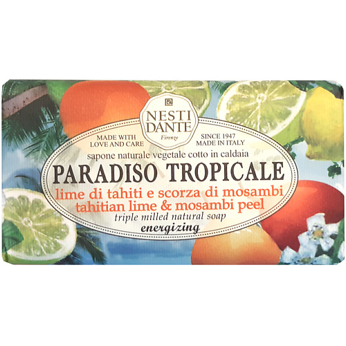 NESTI DANTE Мыло PARADISO TROPICALE Tahitian lime & Mosambi peel nesti dante мыло marsiglia toscano pino selvatico