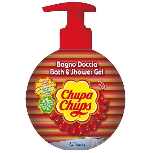 

ADMIRANDA Гель для ванны и душа Чупа-чупс с ароматом вишни, Гель для ванны и душа Чупа-чупс с ароматом вишни