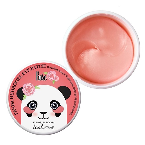 Патчи для глаз LOOK AT ME Патчи для глаз гидрогелевые с экстрактом розы Panda Hydrogel Eye Patch Rose гидрогелевые патчи с экстрактом чёрного чая o geti black tea hydrogel eye patch