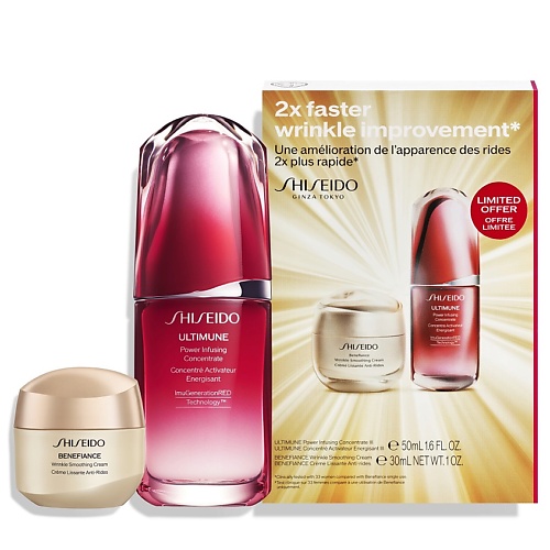 SHISEIDO Набор Защита + борьба с морщинами Ultimune + Benefiance