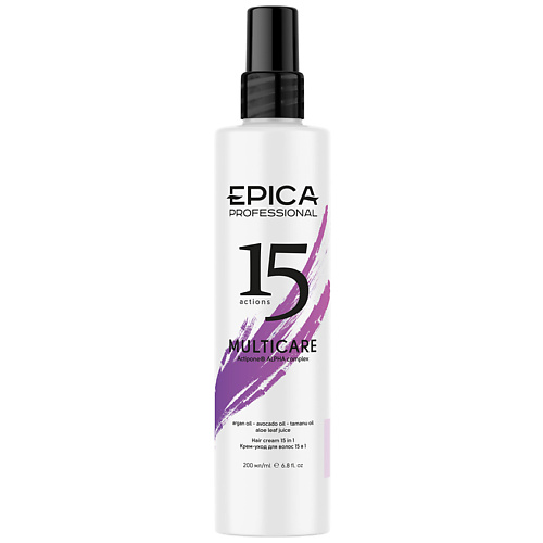 Крем для ухода за волосами EPICA PROFESSIONAL Крем-уход с комплексом несмываемый Multi Care 15 in 1 Actipone Alpha epica professional rich color serum care