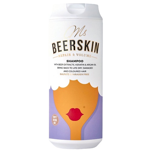 фото Beerskin шампунь с пивными экстрактами, восстановление и объём ms beerskin repair & volume shampoo