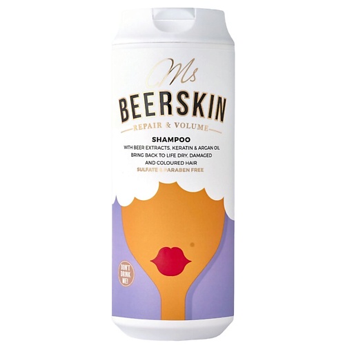 Шампунь для волос BEERSKIN Шампунь с пивными экстрактами, восстановление и объём Ms Beerskin Repair & Volume Shampoo