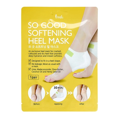 Маска для ног PRRETI Мгновенно смягчающая маска для пяток с маслом Ши So Good Softening Heel Mask