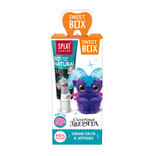 

SPLAT Натуральная зубная паста для детей 6–11 лет «JUNIOR BUBBLE GUM» c игрушкой в наборе "СВИТ БОКС", Натуральная зубная паста для детей 6–11 лет «JUNIOR BUBBLE GUM» c игрушкой в наборе "СВИТ БОКС"
