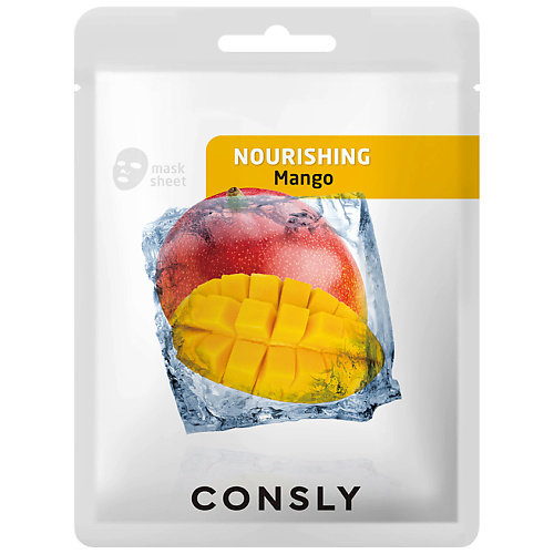 Маска для лица CONSLY Маска тканевая питательная с экстрактом манго Nourishing Cloth Mask With Mango Extract