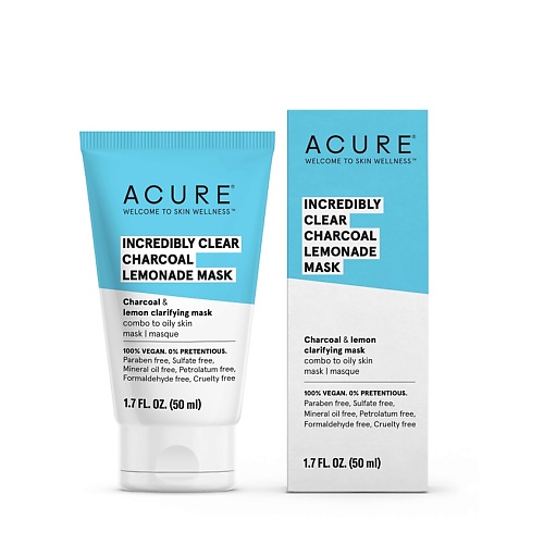 

ACURE Маска для лица с древесным углем и лимоном Incredibly Clear, Маска для лица с древесным углем и лимоном Incredibly Clear