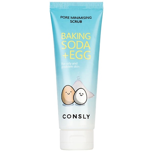 CONSLY Скраб для лица с содой и яичным белком Baking Soda & Egg Pore Minimising Scrub