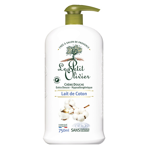 

LE PETIT OLIVIER Крем для душа нежный молочко Хлопка Lait de Coton Crème Douche, Крем для душа нежный молочко Хлопка Lait de Coton Crème Douche