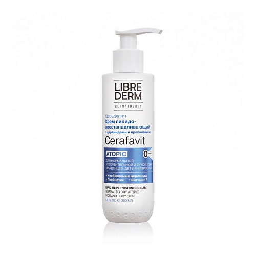 цена Крем для тела LIBREDERM Крем для лица и тела липидовосстанавливающий с церамидами и пребиотиком Cerafavit Lipid-Replenishing Cream