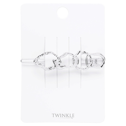 TWINKLE Заколка для волос 4 CIRLES CRUMPLED SILVER invisibobble мини заколка крабик clipstar petit four