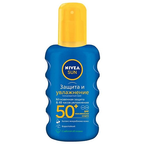 цена Солнцезащитный спрей для тела NIVEA Спрей для тела увлажняющий солнцезащитный Защита и увлажнение SPF 50+