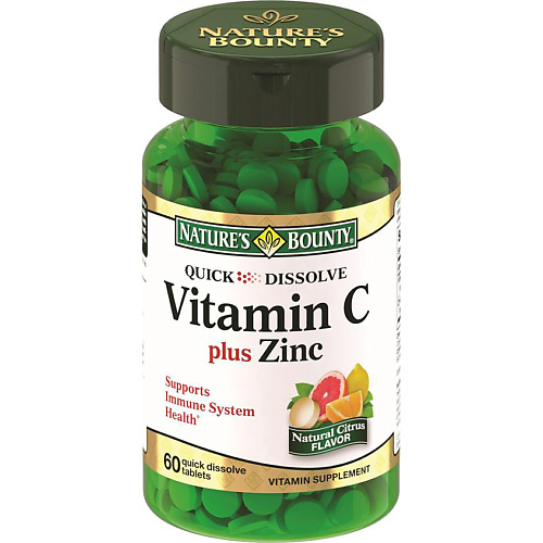 NATURE'S BOUNTY Витамин С плюс цинк 750 мг nature s bounty витамин с плюс цинк 750 мг