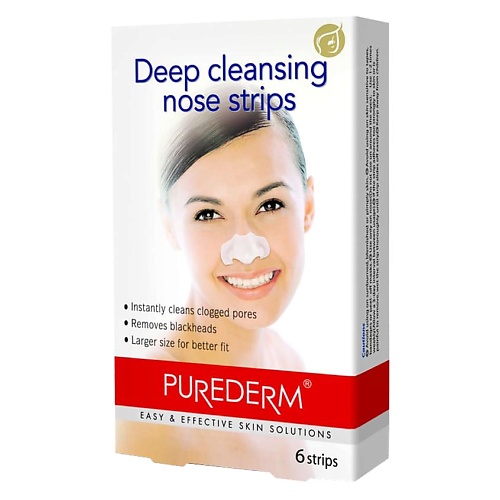 PUREDERM Полоски для глубокого очищения пор лица Face Deep Cleansing Strips biore полоски для носа pore strips