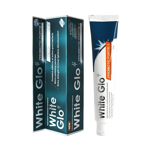 WHITE GLO Зубная паста с пробиотиками, отбеливающая white glo зубная паста отбеливающая тотальная защита