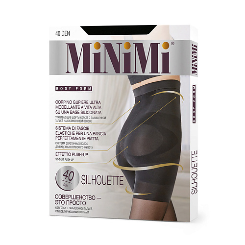 MINIMI Колготки 40/140 ден SILHOUETTE (высокая утяжка шорты) Nero minimi колготки 40 140 ден silhouette высокая утяжка шорты caramello