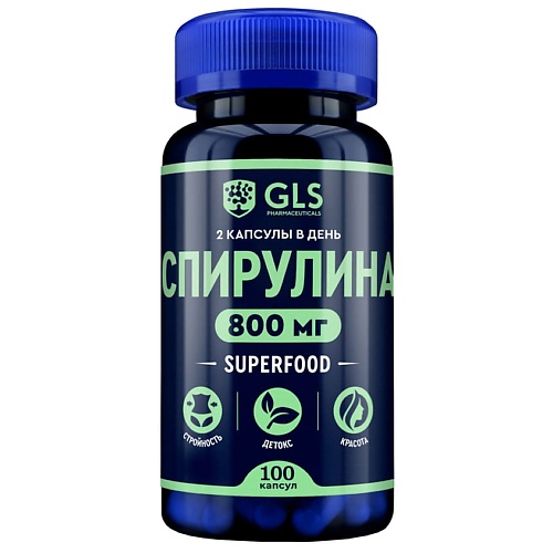 Капсула GLS PHARMACEUTICALS БАД к пище "Спирулина" №100