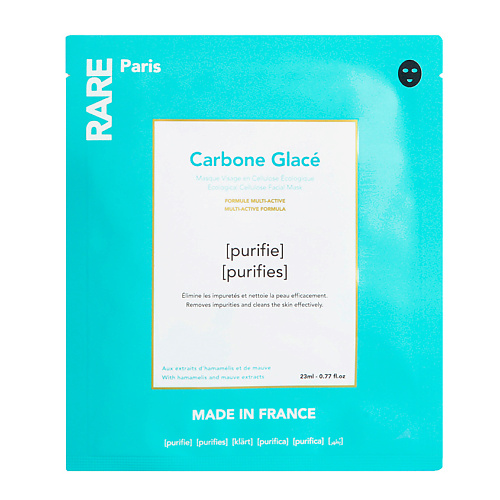 RARE PARIS Очищающая тканевая маска Carbone Glacé Facial Mask nacific маска тканевая очищающая с кислотами ahabha balancing mask pack