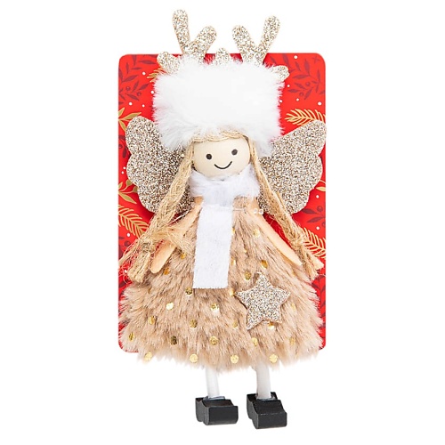 TWINKLE Декоративная ёлочная игрушка ANGEL BEIGE ёлочная игрушка ёлочка со снеговиком от батареек свечение тёплое белое