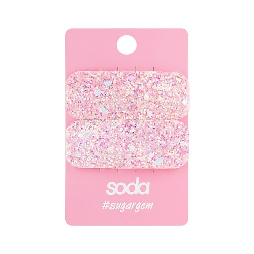 SODA Заколки для волос PINK GLITTER #sugargem soda заколки невидимки для волос fire silver sugargem