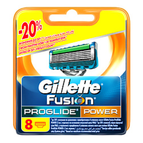 GILLETTE Сменные кассеты для бритья FUSION ProGlide Power кассеты для бритья gillette fusion proglide 2 шт