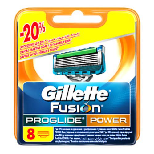 GILLETTE Сменные кассеты для бритья FUSION ProGlide Power