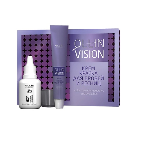 OLLIN PROFESSIONAL Крем-краска для бровей и ресниц (в наборе) OLLIN VISION SET graphite (графит)