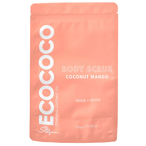 Скраб для тела ECOCOCO Скраб для тела для восстановления Манго и Кокос Body Scrub Coconut Mango крем для тела ecococo крем масло для тела питательное лайм и кокос coconut lime body butter